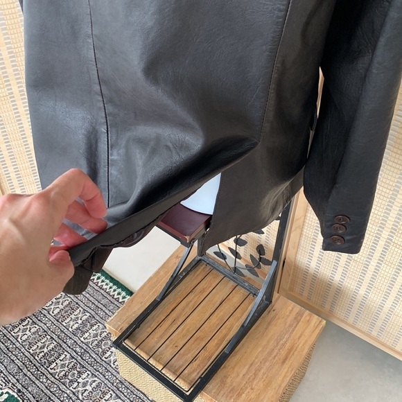 Zara man dark brown genuine leather blazer-jacket, size XL - Picture 11 of 14